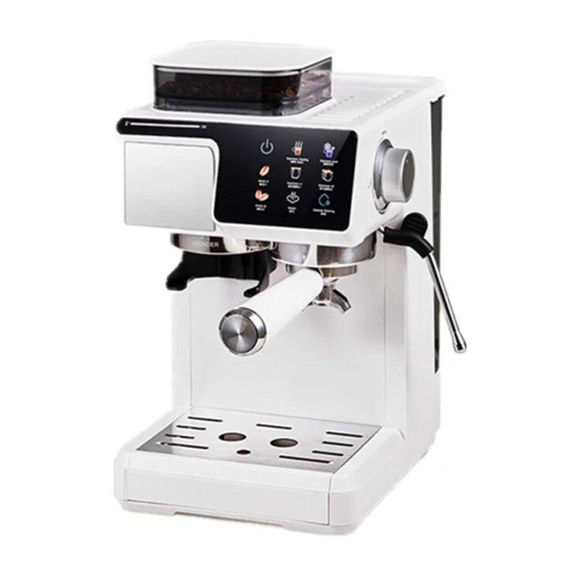 2-in-1 Cold & Hot Coffee Maker with Built-in Grinder & Milk Frother